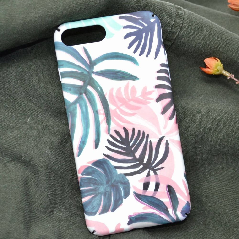 iPhone XR Case Pink Tropical Floral Print Cover